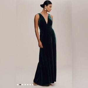 Excellent condition Jenny Yoo Logan gown in deep emerald size 10